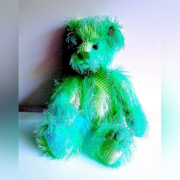 Russ Berrie Other - Roland Russ Berrie Plush Teddy Bear Green & Blue Soft Scruffy Collection…